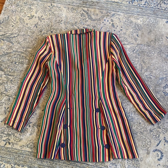 Vintage Betsey Johnson Striped Rayon Blazer Jacket - Picture 8 of 16